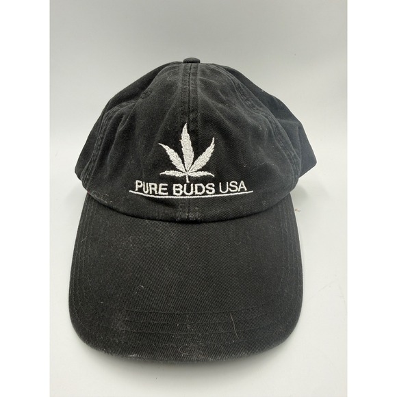 Alternative Apparel Other - Alternative Apparel Pure Buds USA Black‎ Cotton Dad Hat Cannabis Leaf Strapback
